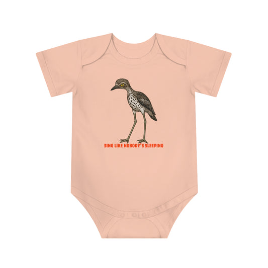 Sing Like Nobody's Sleeping - Bush Stone Curlew Baby Jumpsuit