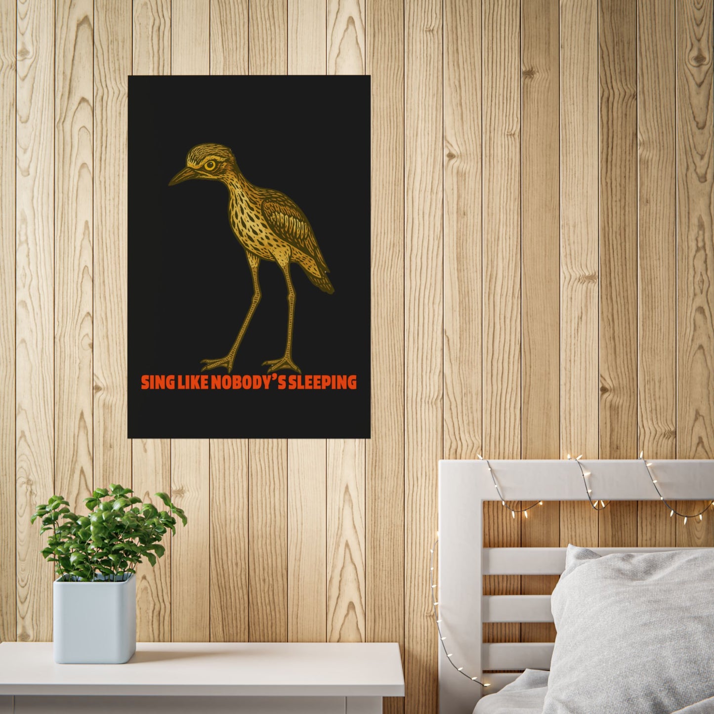 Sing Like Nobody's Sleeping - Bush Stone Curlew - Poster (Black)