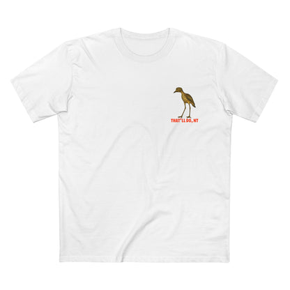 Curlew graphic tee with illustrated bush stone-curlew, Darwin NT