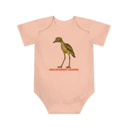 Sing Like Nobody's Sleeping - Bush Stone Curlew Baby Jumpsuit