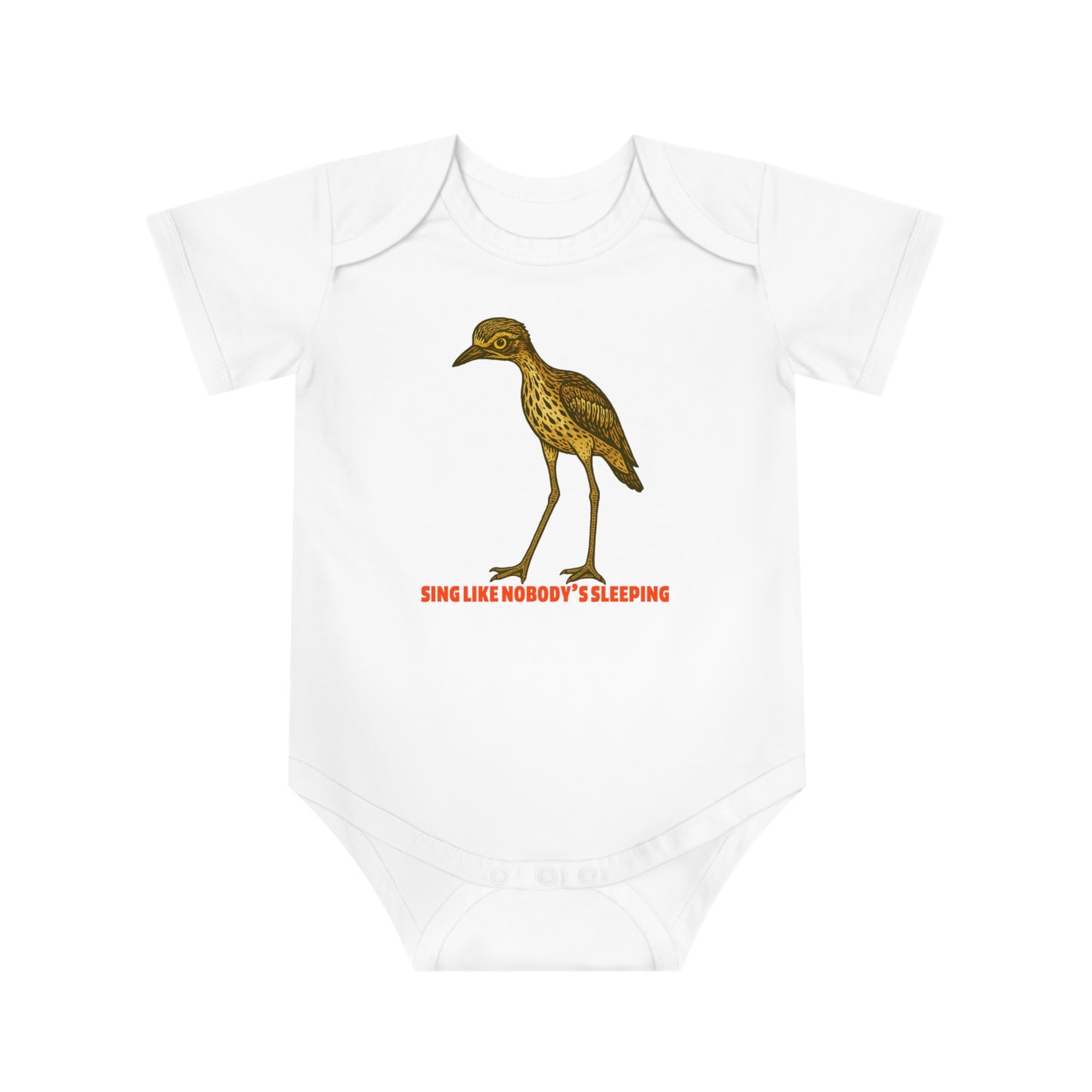 Sing Like Nobody's Sleeping - Bush Stone Curlew Baby Jumpsuit