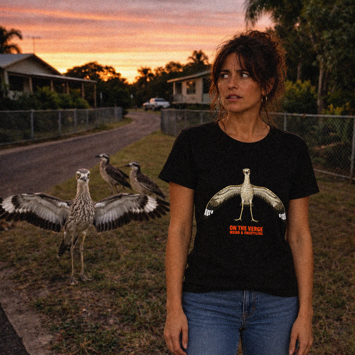 On The Verge – Weird & Unsettling Curlew - Women’s Maple Tee